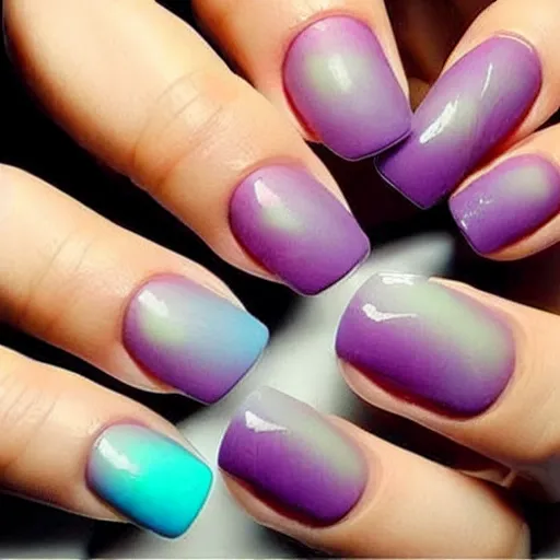 Image similar to Aesthetic Ombre Nail Art, Almond Shaped Nails