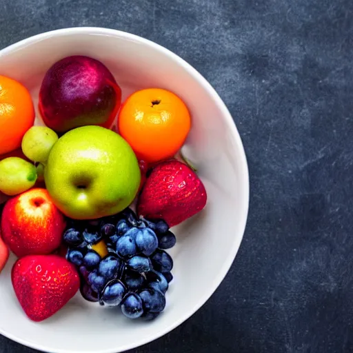 Prompt: a bowl of fruit