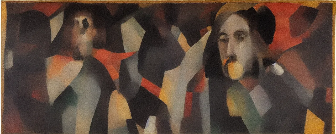 Prompt: a portrait of jesus painted in the style of Kazimir Malevich black square 1915