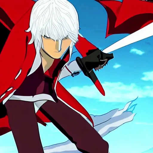 Image similar to Dante of Devil May cry in the stye of Kill la Kill(2013)