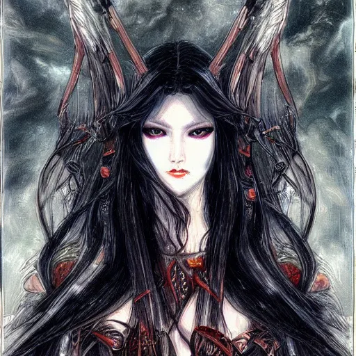 Image similar to Luthien in the style of Ayami Kojima, portrait