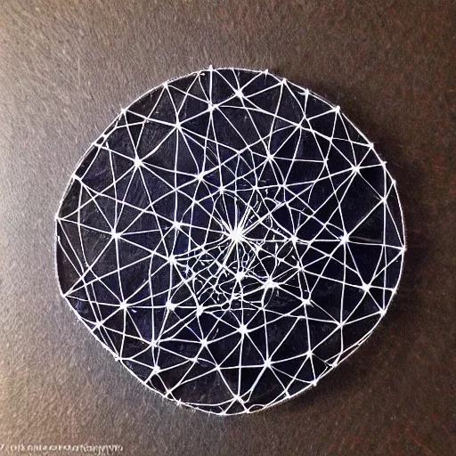 Image similar to Liminal space in outer space, string art