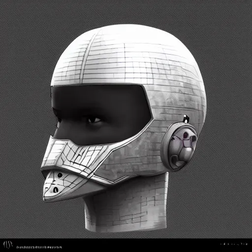 Image similar to cyberpunk helmet, concept art, artstation, high details, stickers