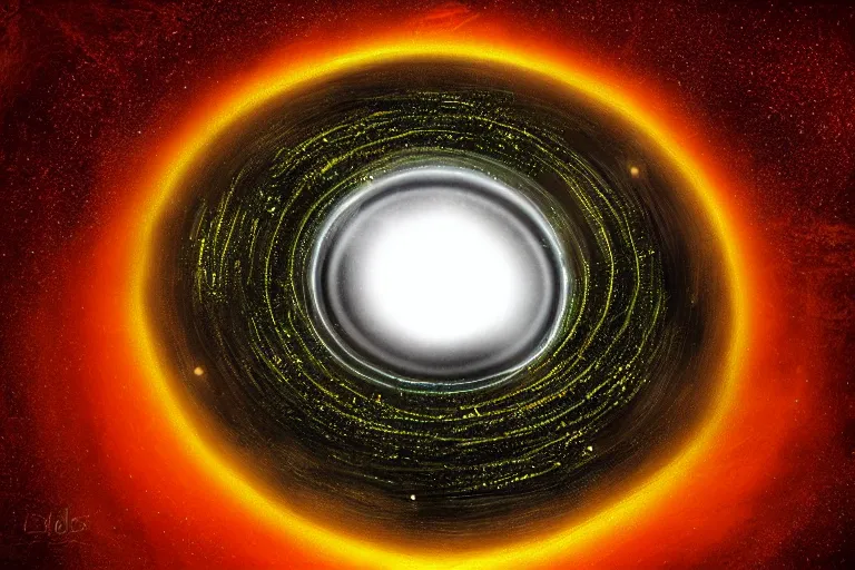 Image similar to black hole near the event horizon, digital art