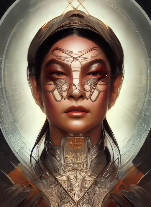 Prompt: symmetry!! shang tsung, machine parts embedded into face, intricate, elegant, highly detailed, digital painting, artstation, concept art, smooth, sharp focus, illustration, art by artgerm and greg rutkowski and alphonse mucha, 8 k