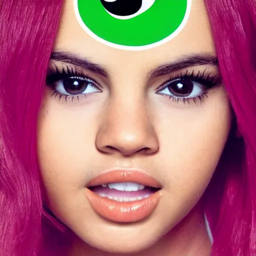 Image similar to photo of human celery with selena gomez face