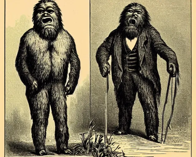 Image similar to 1870s sasquatch