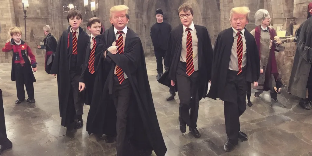 Image similar to harry potter, trump