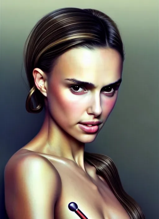 Prompt: half Nathalie Portman half Jessica Alba as a glamorous and sexy nurse in blouse, beautiful, pearlescent skin, natural beauty, seductive eyes and face, elegant girl, natural beauty, very detailed face, seductive lady, full body portrait, natural lights, photorealism, summer vibrancy, cinematic, a portrait by artgerm, rossdraws, Norman Rockwell, magali villeneuve, Gil Elvgren, Alberto Vargas, Earl Moran, Enoch Bolles