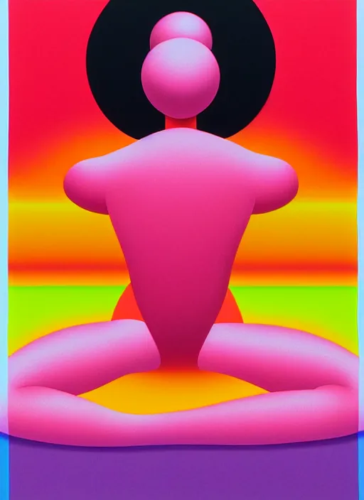 Image similar to yoga by shusei nagaoka, kaws, david rudnick, airbrush on canvas, pastell colours, cell shaded, 8 k