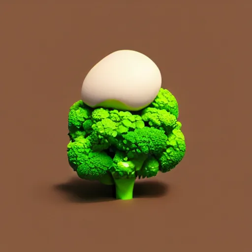 Image similar to a 3 d render of an ice cream in the shape of a brocoli, pixar renderman, trending on artstation, soft lighting, raytracing, high quality, 4 k