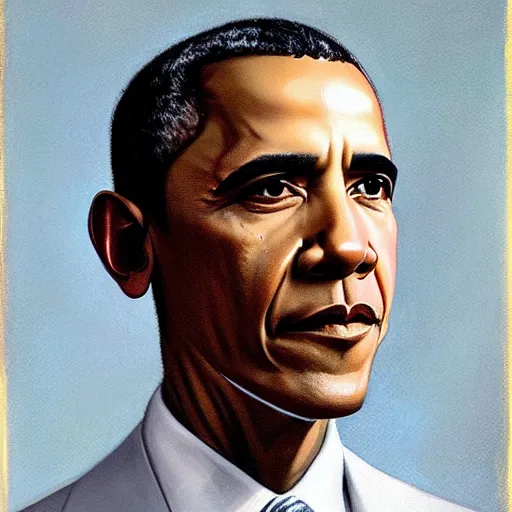 Prompt: obama portrait by gerald brom