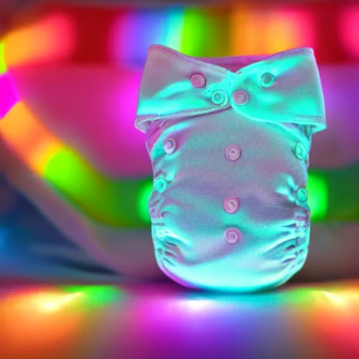 Image similar to a baby diaper with subtle rgb lights, stock photo