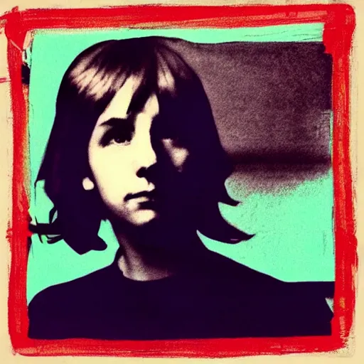 Prompt: a selfie of max caulfield in andy warhol style