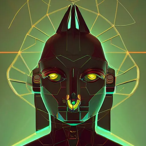 Prompt: symmetry!! robotic anubis by beeple, digital art, artstation