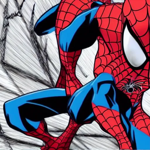 Image similar to spider-man in an anime