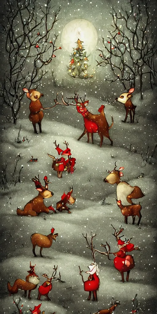 Image similar to a rudolph christmas scene by alexander jansson