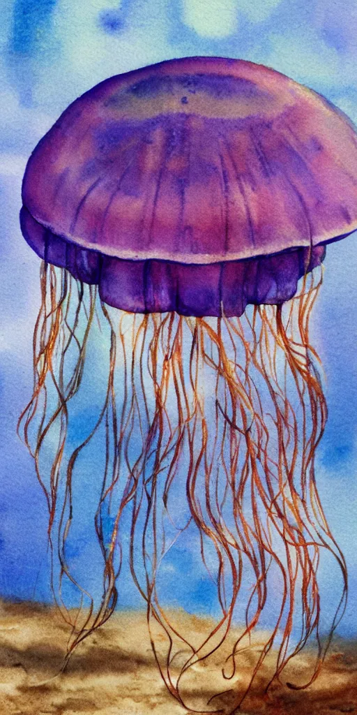A watercolor painting of a crystal beautiful jellyfish – Most