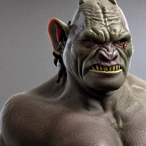 Image similar to an orc, full body, high detail, hd render 8 k 3 d, photorealistic, dramatic lighting