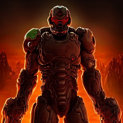 Image similar to character from doom 2 0 1 6, doom eternal