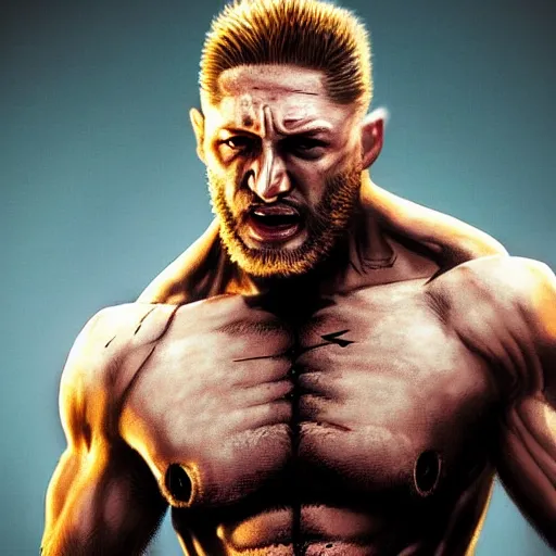 Image similar to tom hardy as wolverine from x - men digital art 4 k detailed super realistic