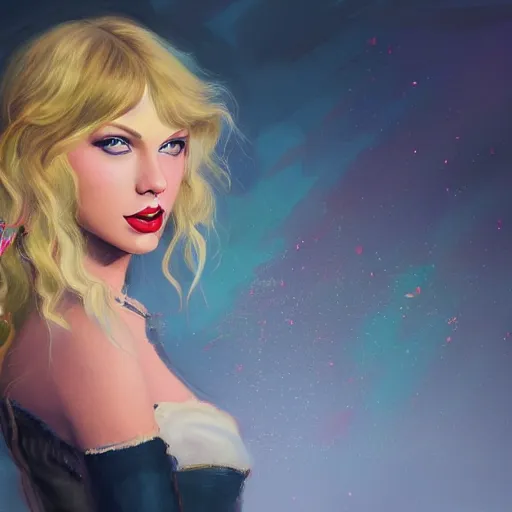 Image similar to romantic painted portrait of taylor swift by destiny 2 concept artists