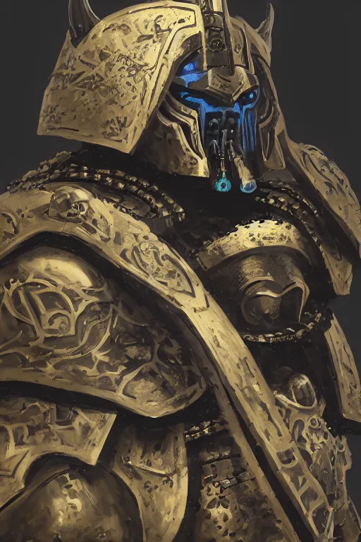 Image similar to armor portrait heros warhammer 4 0 k horus heresy fanart - the primarchs emperor by johannes helgeson animated with vfx concept artist & illustrator global illumination ray tracing hdr fanart arstation zbrush central hardmesh 8 k octane renderer comics stylized