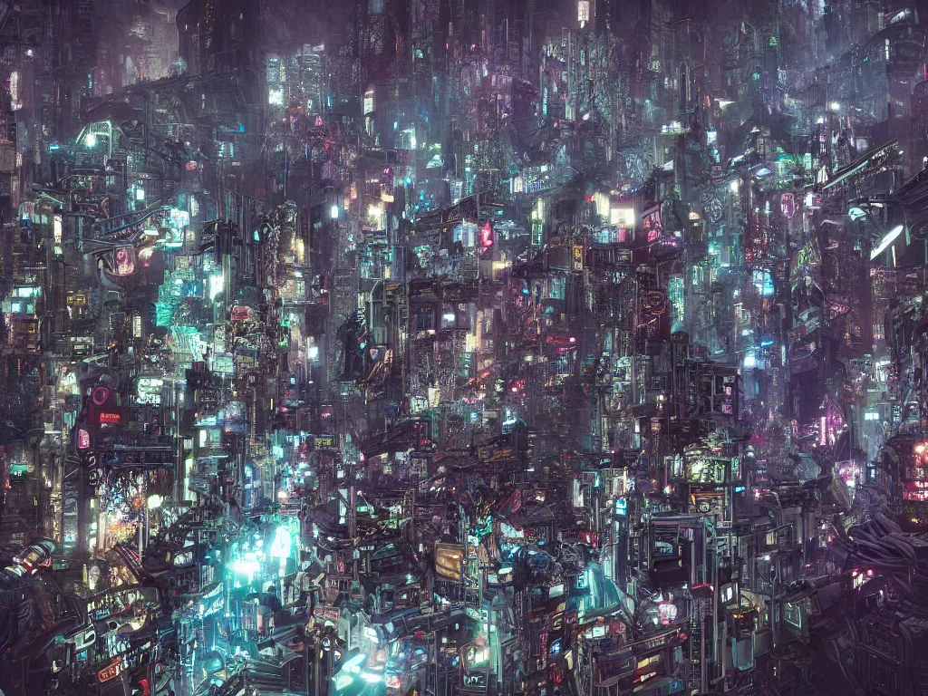 Image similar to Cyberpunk fractal city