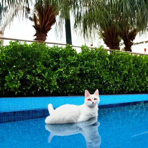 Image similar to cat at poolside