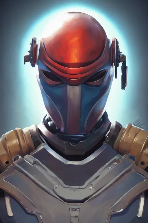 Image similar to epic mask helmet robot ninja portrait stylized as fornite style game design fanart by concept artist gervasio canda, behance hd by jesper ejsing, by rhads, makoto shinkai and lois van baarle, ilya kuvshinov, rossdraws global illumination radiating a glowing aura global illumination ray tracing hdr render in unreal engine 5