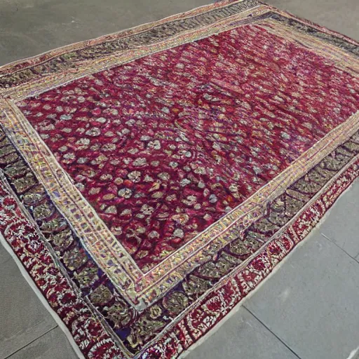 Prompt: old carpet with flower design