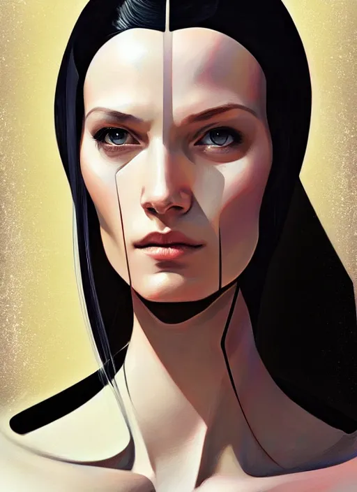 Prompt: portrait of female android, symmetry, intricate, elegant, highly detailed, smooth, sharp focus, concept art, digital painting, illustration, artstation, by fra angelico, sandra chevrier and greg ruthkowski