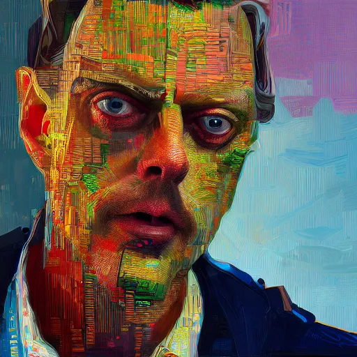 Image similar to a realistic octane render of steve buscemi, physically based rendering of chrome plated steve buscemi, trending on artstation, by archan nair and marlene dumas, intricate details, gilded, in the style of frank auerbach