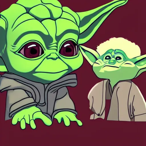 Prompt: Baby Yoda and Rick Sanchez together digital art 4k detailed super realistic