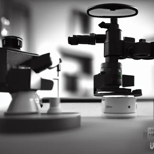 Image similar to microscope, green world, realistic, black and white, complex, octane render, unreal engine, photorealistic