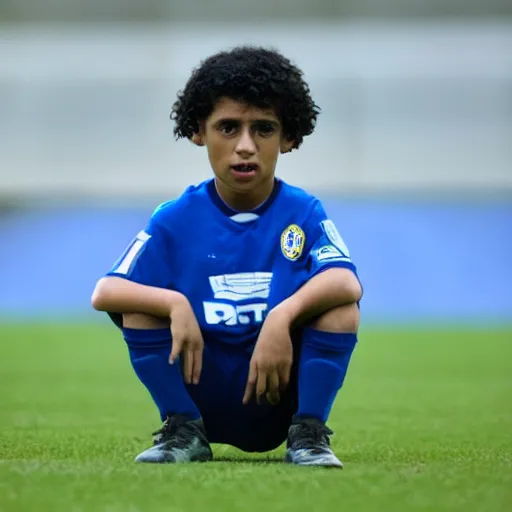 Prompt: small mixed race child being told he isnt good enough to play for leeds. art station,