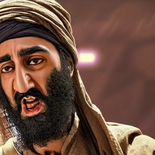 Image similar to osama bin laden in star wars episode, 8k resolution, full HD, cinematic lighting, award winning, anatomically correct