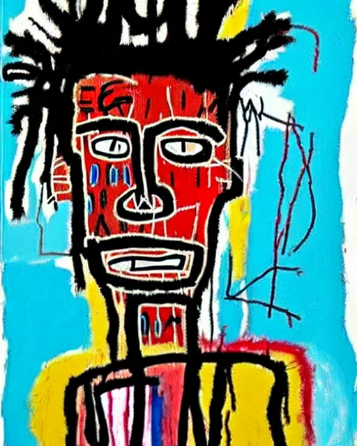 Image similar to stunning realistic portrait by jean - michel basquiat