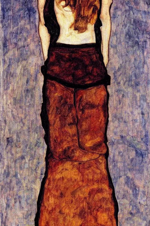 Image similar to emma watson full body by egon schiele