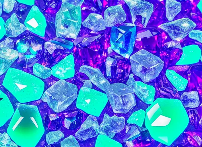 Prompt: crystal with strong color, glow