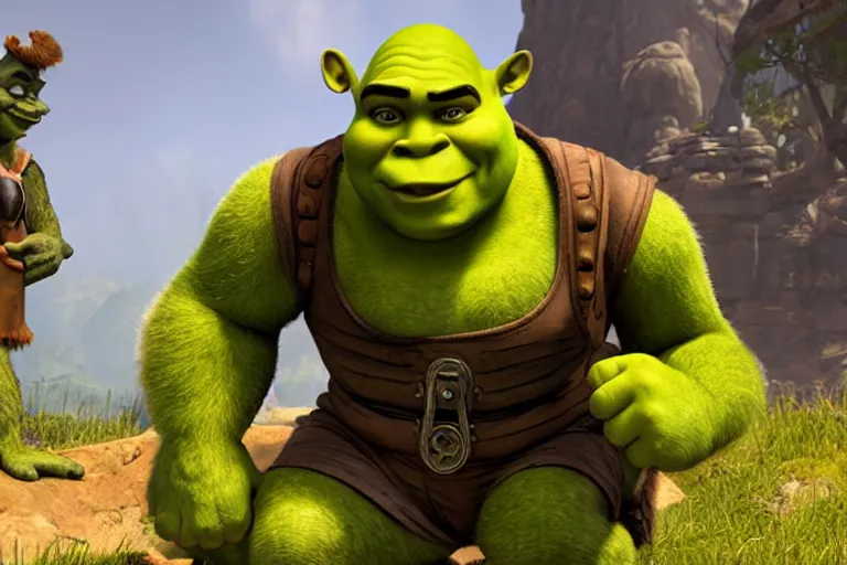 Prompt: shrek in apex legends