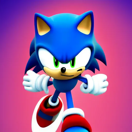 Prompt: sonic the hedgehog, trending on artstation