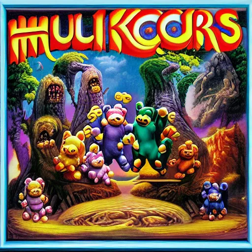 Image similar to the care bears on iron maiden album cover, 8 k resolution hyperdetailed surrealism