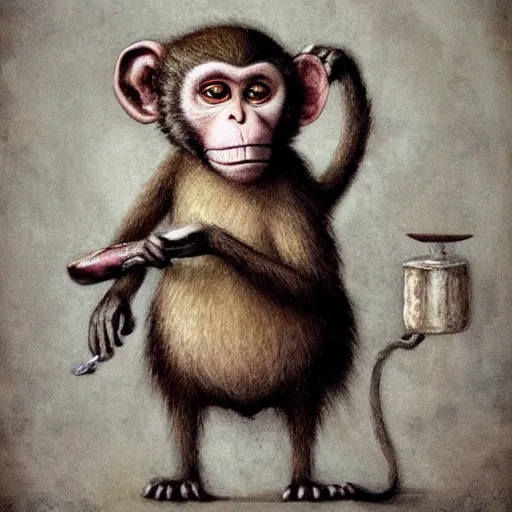 Image similar to a macaque medieval chef, fantasy concept art by nicoletta ceccoli, mark ryden, lostfish, max fleischer