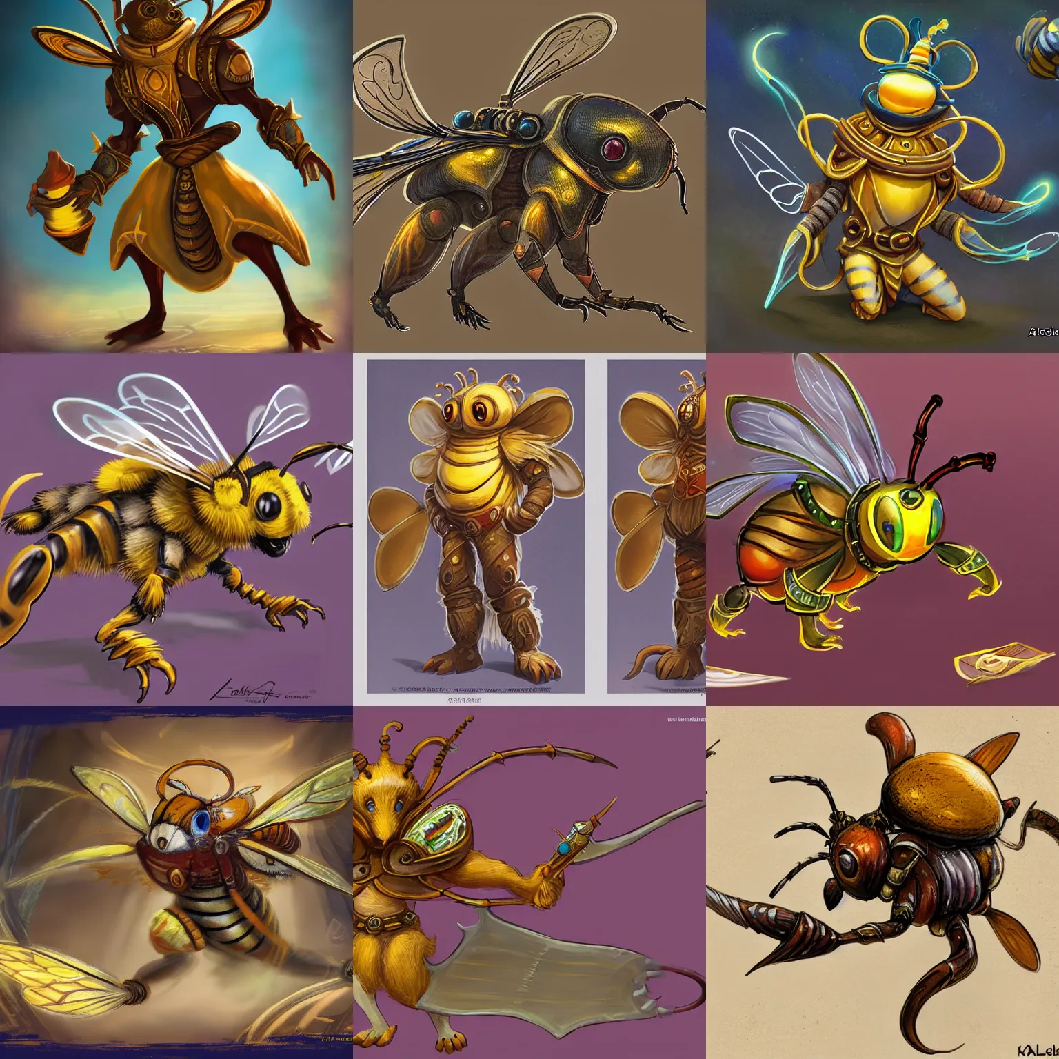 Prompt: Kaladesh concept art. Aether-powered bee/rat.