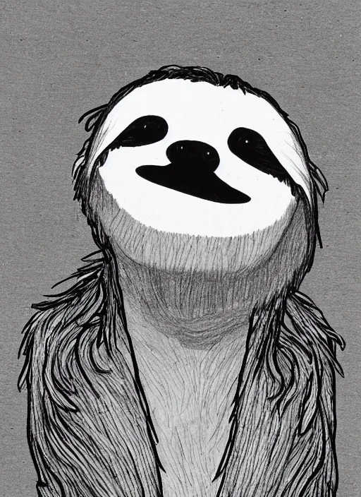 Image similar to drawing of a sloth urban outfitters style