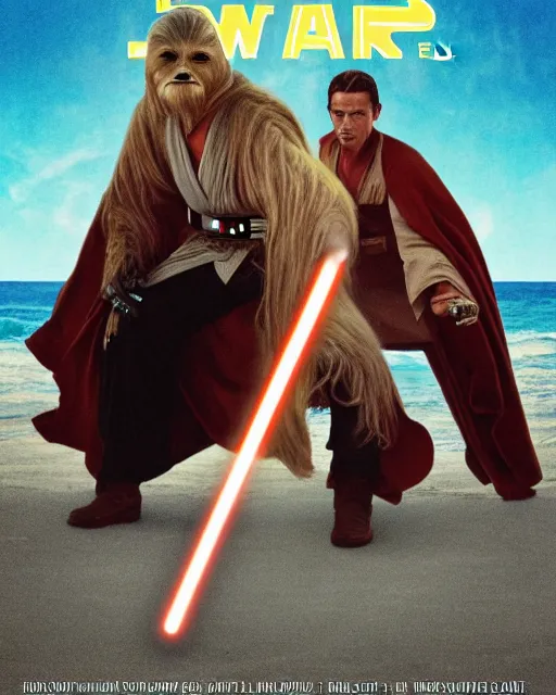 Prompt: movie poster from Star Wars Episode X: Life at the Beach (2025)