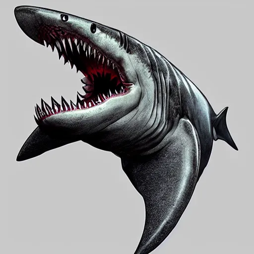 Image similar to shark tooth monster, artstation
