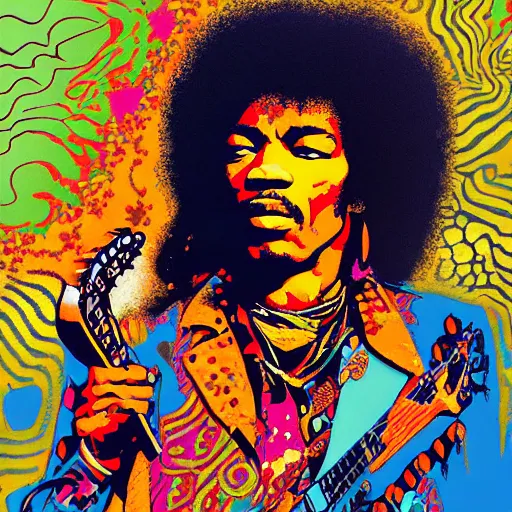 Image similar to Jimi Hendrix by Jeffrey Smith and Erin Hanson and Chad Knight