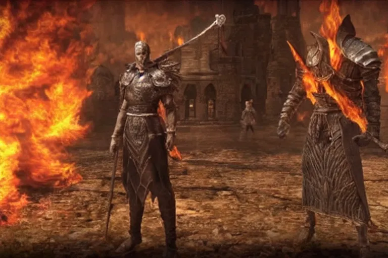 Prompt: jerry seinfeld!!!!!! standing in firelink shrine from dark souls